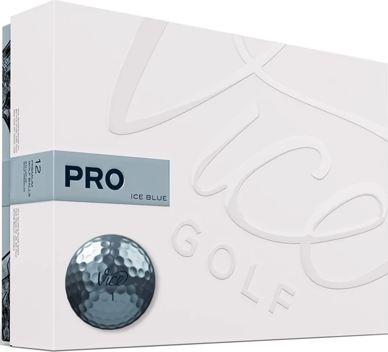 Vice Golf PRO ICE Blue | Features: 3-Piece cast Urethane, Maximum Control, high Short Game Spin | Profile: Designed for Advanced Golfers