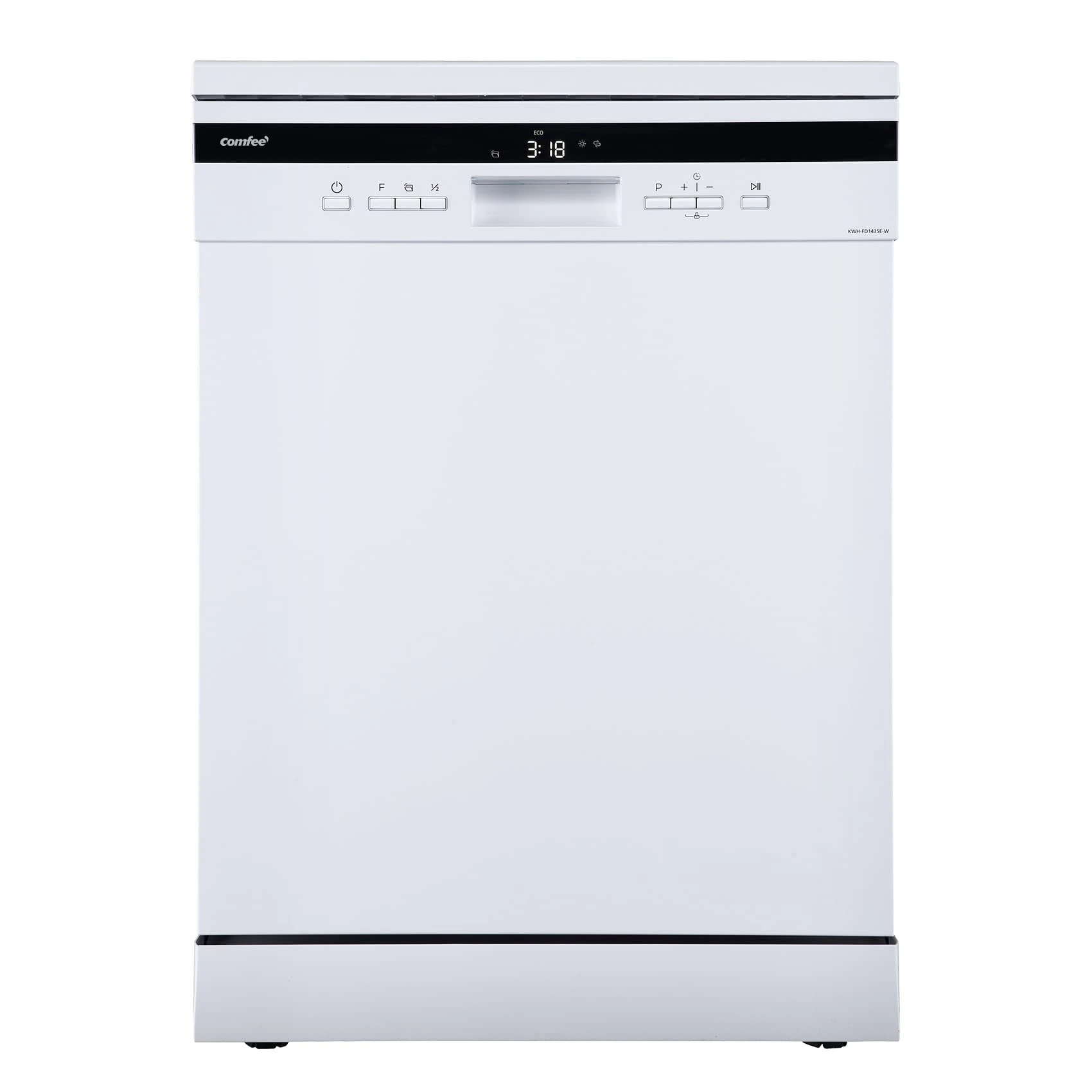 COMFEE' Freestanding Dishwasher FD1435E-W with 14 place settings, Full Size, 44dB, Wide LED Display, Delay Start, Half Load Function, Flexible Racks, White (KWH-FD1435E-W)