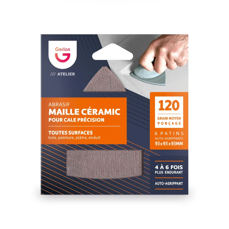 Refill of 3 Super Strong Triangle/Delta Sanding Pads in Ceramic Mesh 93 x 93 x 93 mm Grit 120 (Medium) - Image 1