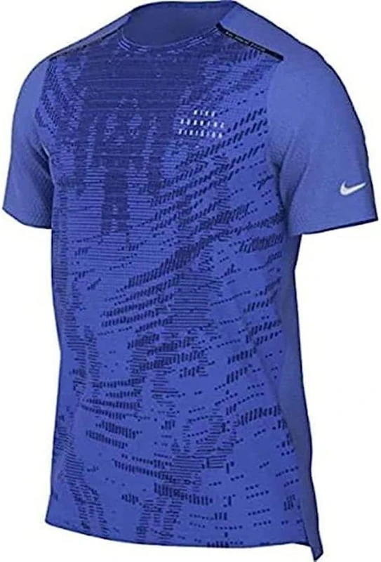 Nike Dri Fit Run Dvn Rise 365 T-Shirt Medium Blue/Reflective Silv XL