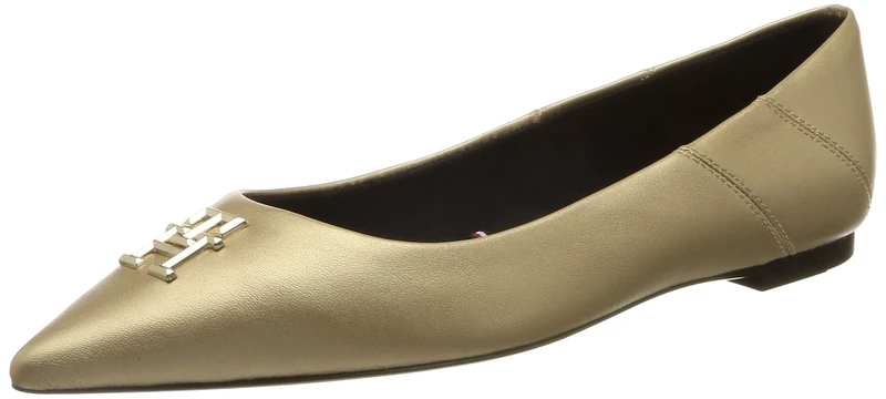 Tommy Hilfiger Women Pointy Chic Ballerinas Gold, 41 EU