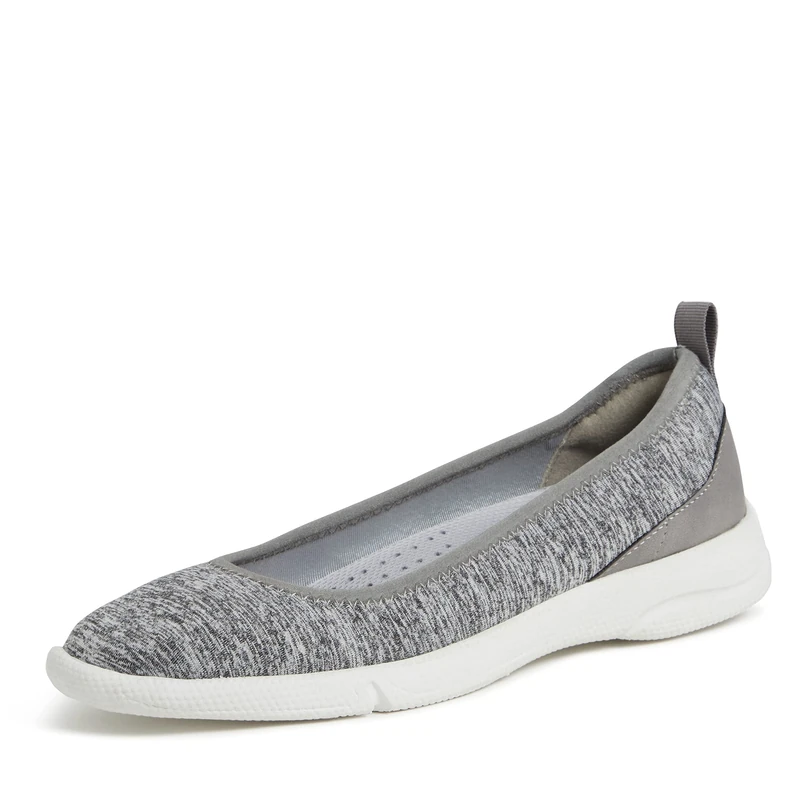 Dearfoams Women's Original Comfort Lightweight Slip-on Mia Ballet Flat, Grey Heather, 6.5 UK