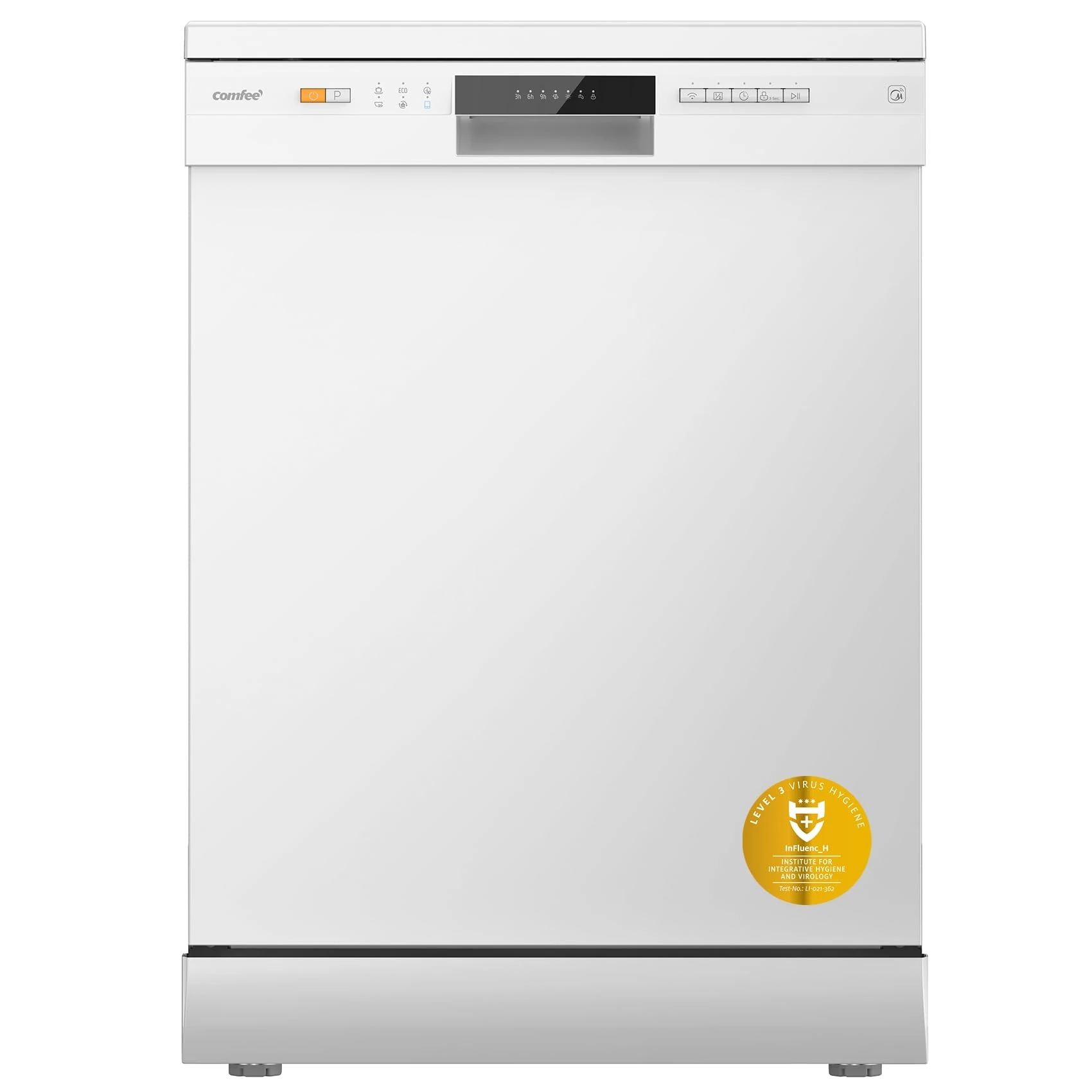 COMFEE' Freestanding Dishwasher FD1201P-W with 12 place settings, Cloud Wash, Delay Start, Half Load Function, Flexible Racks - White (KWH-FD1201P-W)