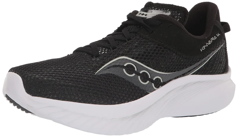 Saucony Men's Kinvara 14 Sneaker, Black/White, 13 Wide