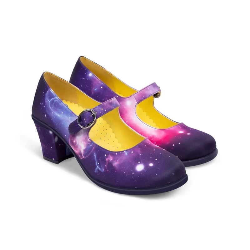 Hot Chocolate Design Chocolaticas Mid Heels Nebula Women's Mary Jane Pump Multicoloured HCD 39 - Image 1