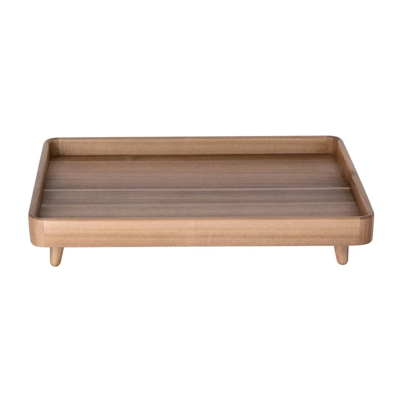 Olympia Acacia Standing Tray 1/1GN - Heavy Duty, Sturdy, Easy to Clean, Stylish Hotel Restaurant Café Buffet Service Deli Cake Pastry Display Platter
