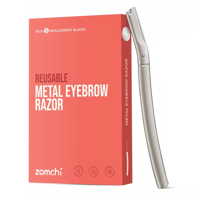 ZOMCHI Dermaplaning Tool for Face, Eyebrow Trimmer Shaper with Precision Cover,Silver