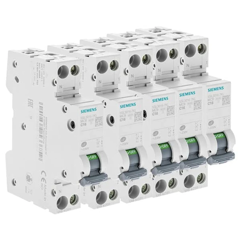 Siemens Phase + Neutral Circuit Breaker 16 A Pack of 5