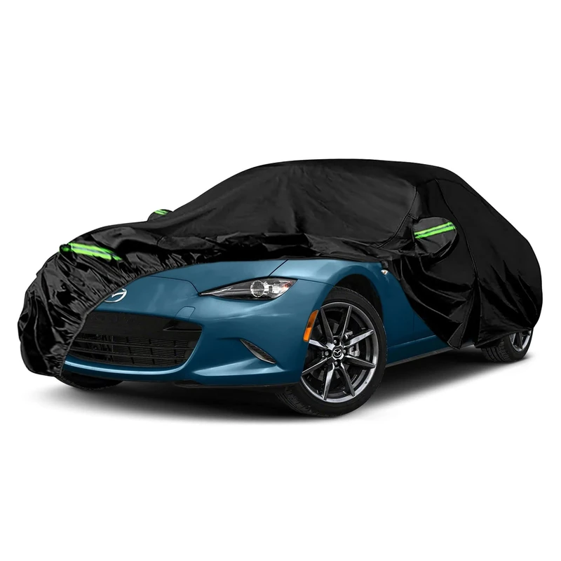 Waterproof Car Cover Replace for Mazda MX-5 Miata 1998-2019 2020 2021, 210T 6 Layers All Weather Car Covers with Zipper Door for Snow Rain Dust Hail Protection