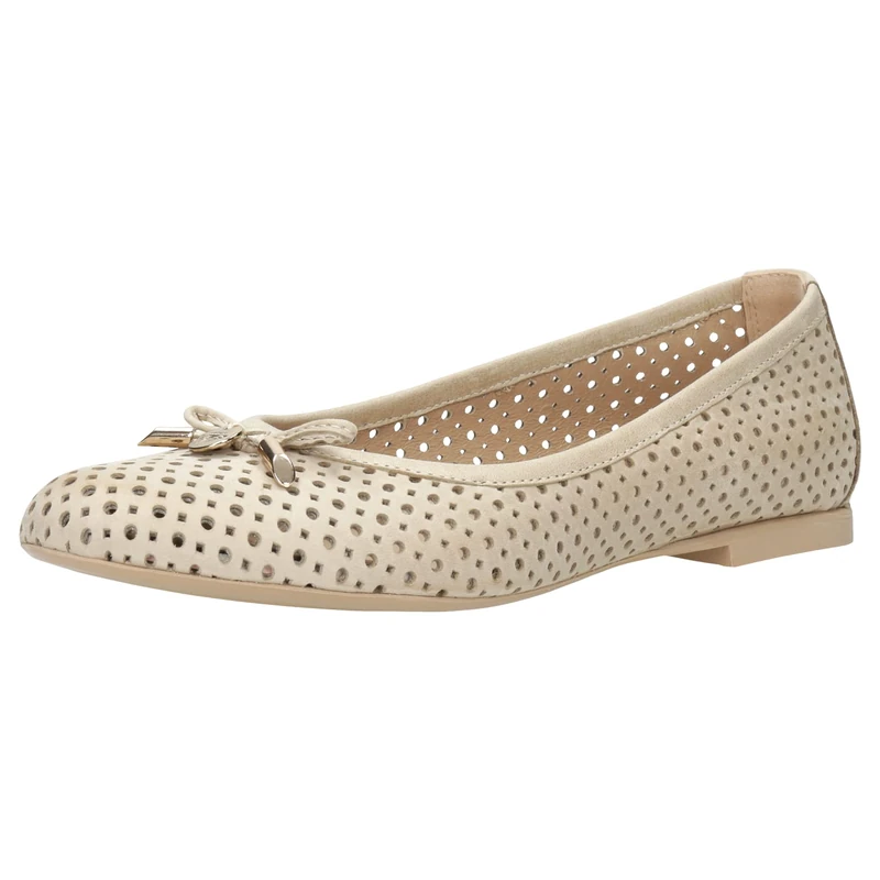 WOJAS - Ballet Flats | Classic Design | Ideal for Spring and Summer | Slip-On Shoes | Fashionable & Comfortable, Beige, 7 UK