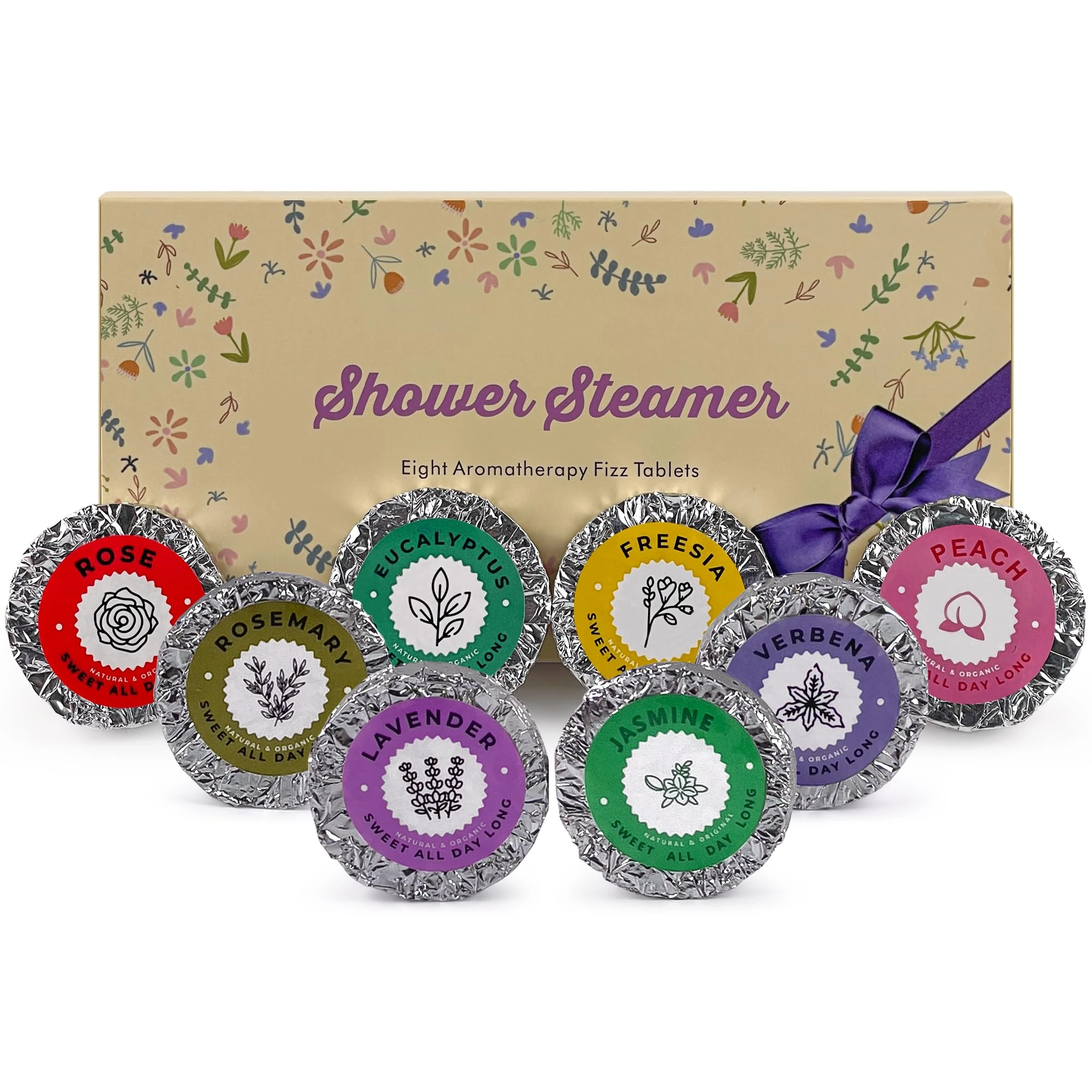 Bulk Shower Steamers Aromatherapy – Self Care Gift Set with 8PCS Unique Scented Shower Bombs. Natural Organic Melts for Women Mother's Day, Shower Fizzies for Bathroom Relaxing and Moisturizing Spa