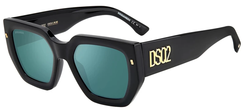 Dsquared Dsq D2 0031/s ETJ/MT BLACK TEAL Sunglasses Unisex Acetate, Standard, 21
