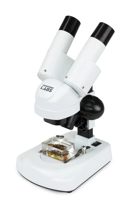 Celestron 44137 Labs S20 Angled Stereo Microscope, 20x Magnification, White