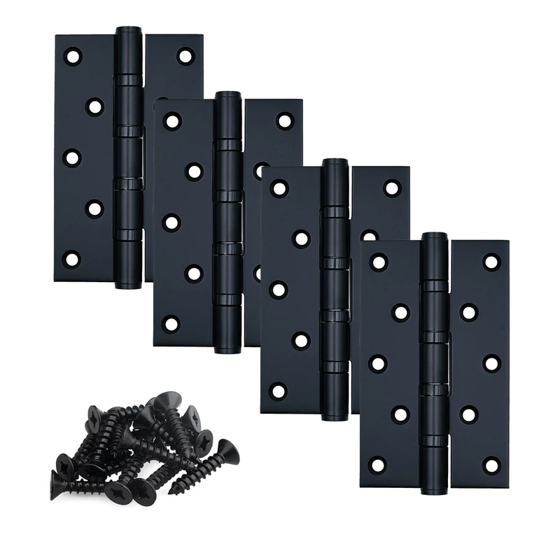 KSDCMRS Stainless Steel Matte Black 5''x3'' Heavy Duty Ball Bearing Door Hinges, 5 inch x 3 inch, 4 Pack