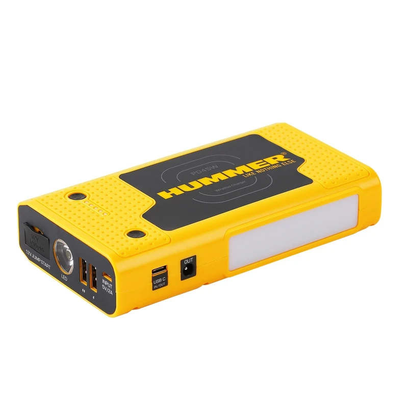 Hummer Battery Starter 12V / 2000 Amp / 10000 Ah Hummer HXPRO with Powerbank Function 37000 mWh and Wireless PD 45W Charging