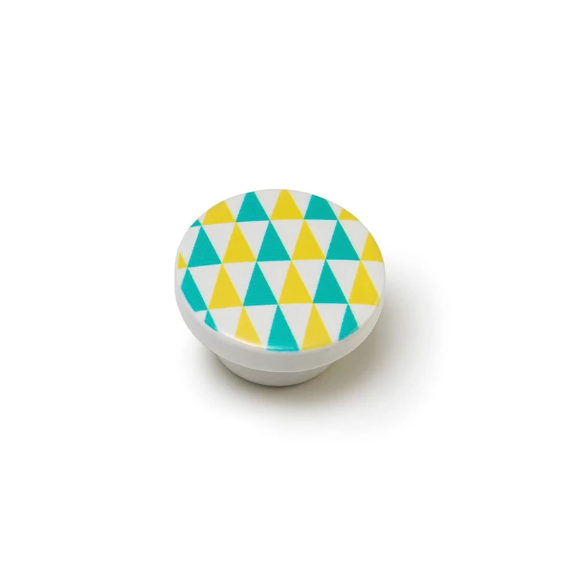 Rei Blister with 4 Round KNOBS for Furniture Made in Wood Blue Finish MOD.E223 Ø38mm - Image 1
