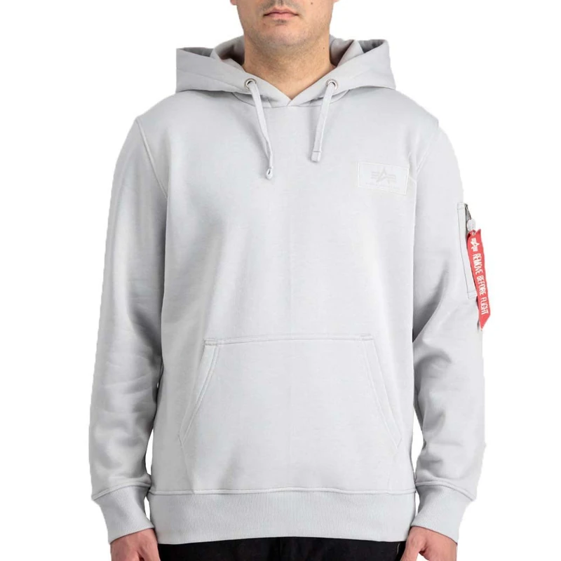 Alpha Industries Back Print Hoody Mens Hooded Sweat Pastel Grey