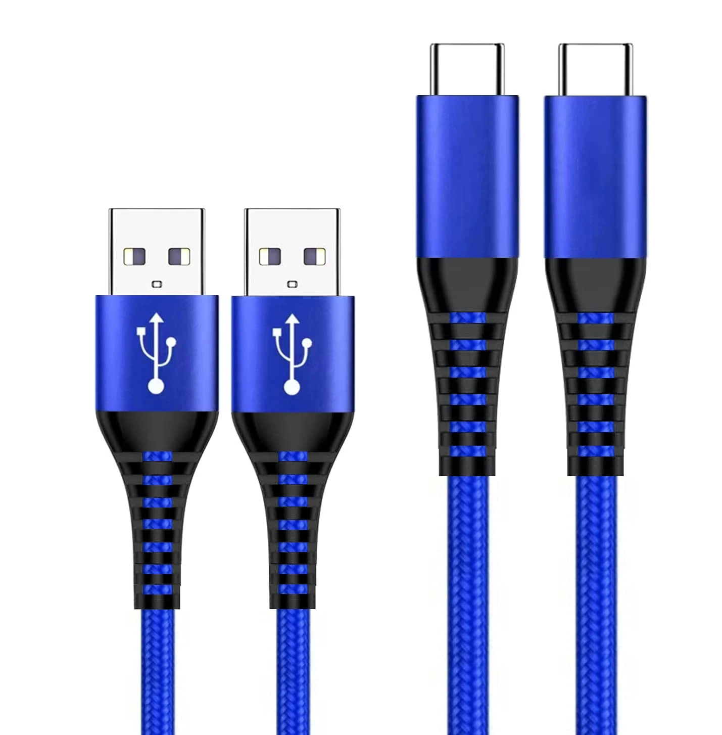 TOTVTOT USB C Cable, 3.1A Type C Charging Cable [2M 2Pack] Fast Charger Lead Braided Cord for S22 S21 S20 S10 S9 S8 A02s A03s A12 A22 A20 A32 A52s A70 A90 Sony Xperia,Huawei P30 P20 Google Pixel LG