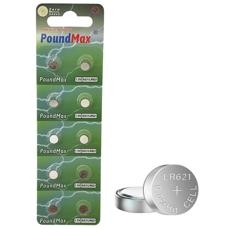 10 X AG1 364 363 LR621 SR621SW 1.5v PoundMax ALKALINE BUTTON CELL BATTERY