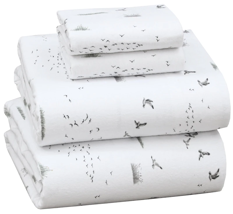 Ruvanti 100% Cotton Flannel Sheets Full 4 Pcs Sky Ballet