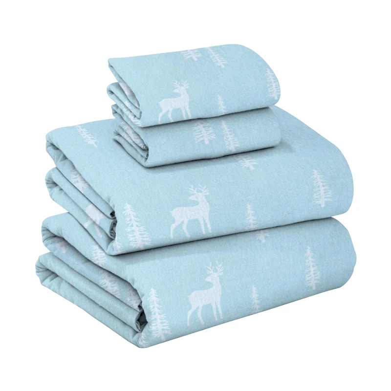 Ruvanti - 100% Cotton Flannel Sheet Set - Ditsy - Queen