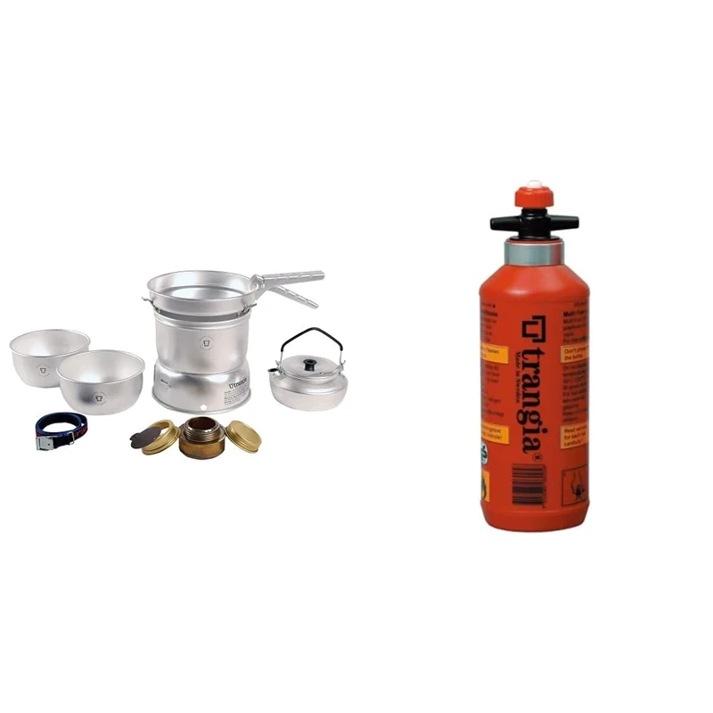 Trangia 27 Cookset With Kettle & Spirit Burner & Fuel Bottles, Red, 0.3 Litre