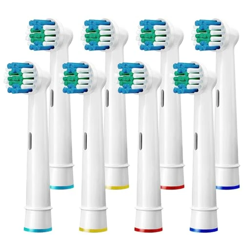 Oral B Compatible Toothbrush Head, Yanaboo Replacement Brush Heads for Most Braun Oral B Electric Toothbrushes of Vitality Pro Smart Genius Series, Precision Clean and Plaque Removal (Pack of 8)