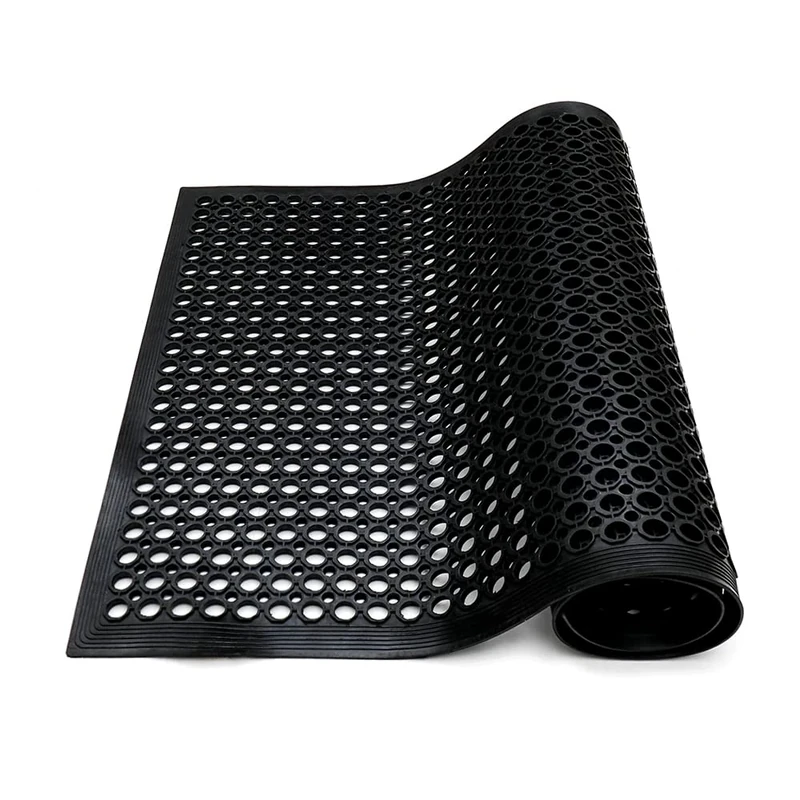 Anti-Fatigue Rubber Floor Mat - NANBOWANG Commercial Grade Grease Resistant Non-Slip Recycle Tyre Floor Mats for Restaurant Kitchen Bar Garden Outdoor Wet Area (36"x 60")