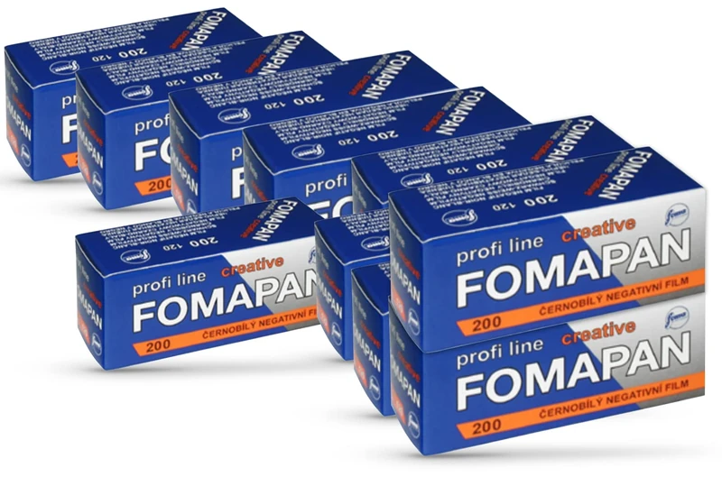 Pack of 10 FOMAPAN Creativ 200 ASA Rollfim/medium format /120 Black + White