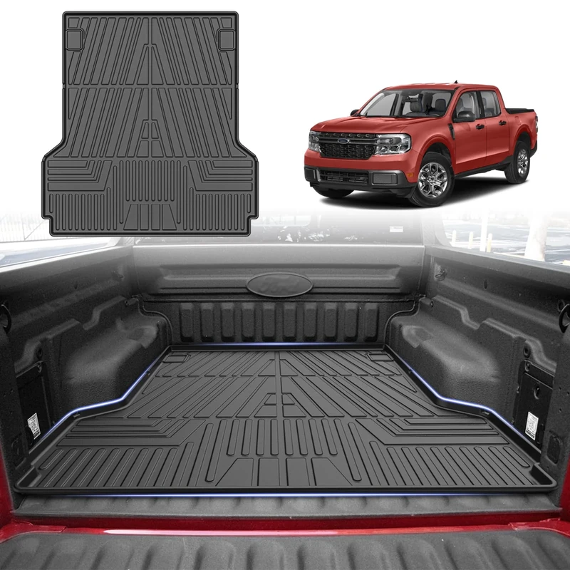 Flymotor Custom Fit for Car Cargo Mat 2022 Ford Maverick All Weather Cargo Liner Rear Trunk Liner Non-Slip TPO Odourless Black
