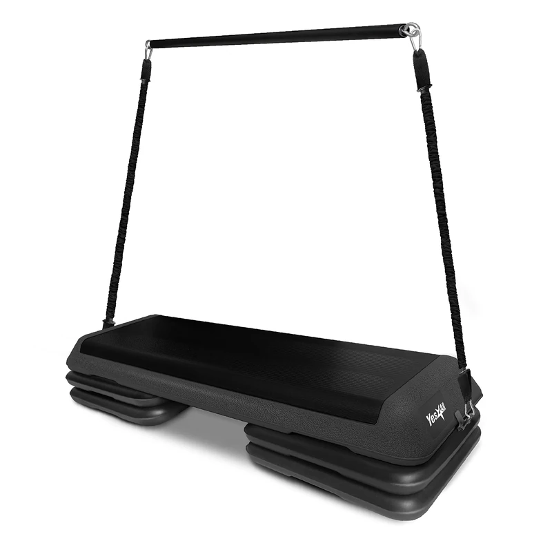 Yes4All Multifunctional Aerobic Step Platform Adapter/Versatile Stepper Platform with Pilates Bar and Resistance Band