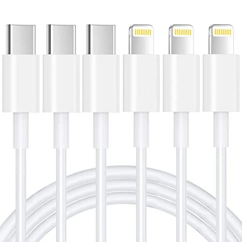 JJCALL USB C to Lightning Cable [5Pack 3FT], MFi Certified iPhone Fast Charger Cable USB-C Power Delivery Charging Cable Lead Compatible with iPhone 13 13 Pro 12 Pro Max 12 11 X XS XR 8 Plus, iPad