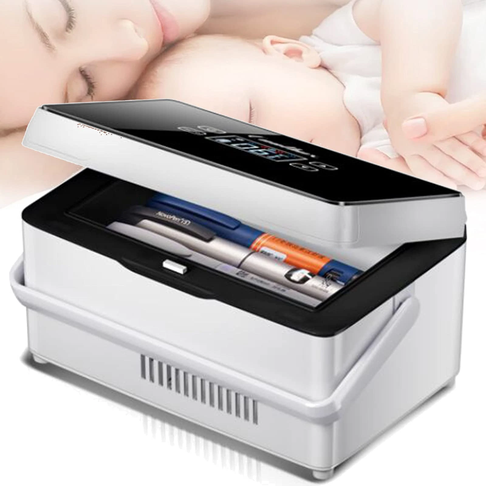 Mini Insulin Cooler Nsulin Cool Box, Electric Portable Medication Fridge Small Car Fridge 2-8℃ Cooler Bag Thermostat For Car, Travel, Home