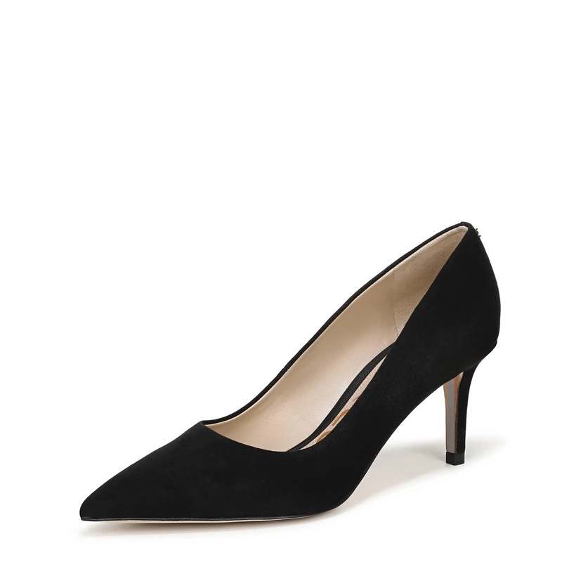 Sam Edelman Womens Vienna Pointed Toe Pumps Heel, Black Suede, 7.5 UK
