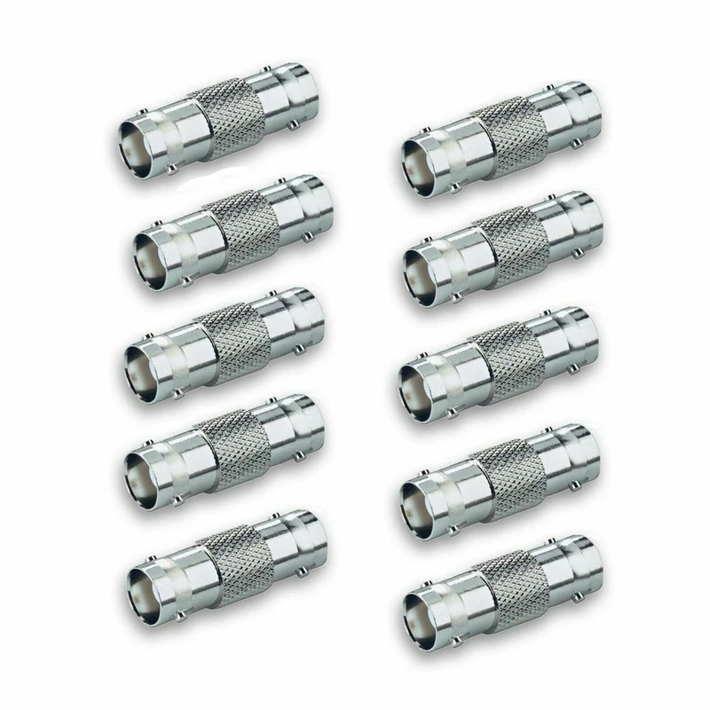 Auroh 10PCS BNC Female to Female Coupler Connector Adapter for CCTV Video Security Camera - SDI/BNC Cable Joining Straight Connector Adaptor, Pack of 10