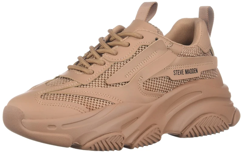 Steve Madden Women's Possession Sneaker, Almond, 6.5 UK
