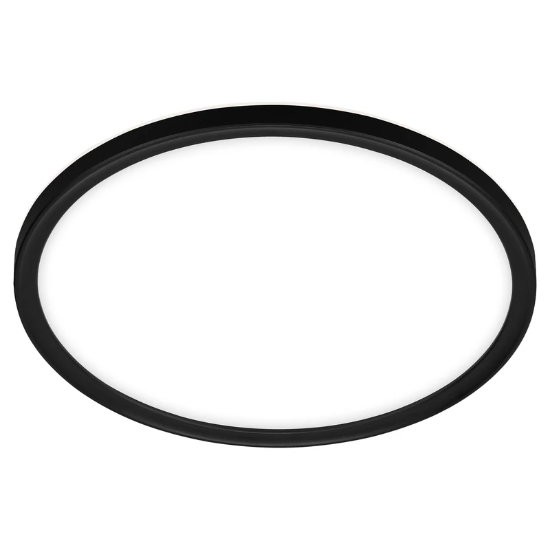 BRILONER Leuchten - LED Bathroom Ceiling Light with Backlight, IP44 LED Bathroom Lamp, Ultra Flat, Neutral White Light, Black, 420 x 35 mm (D x H)