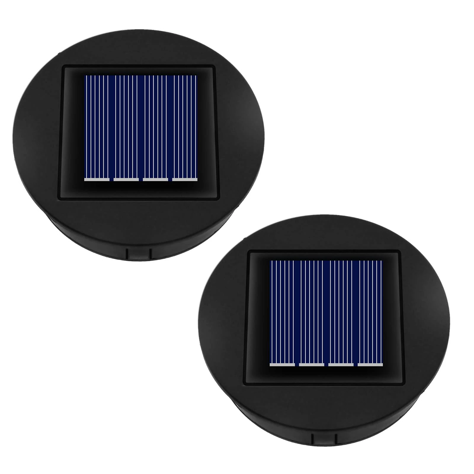 Solar Light Top 8cm for Outside Lanterns, 1.2V 600mAh, IP44 Solar Panels With Warm LED Light, Replacement Unit for Garden Lantern Lamp, 2PCS