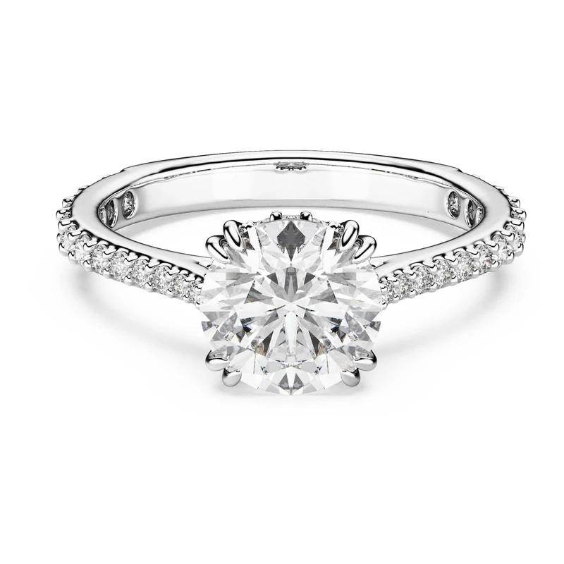 Swarovski Stilla Cocktail Ring, Round Cut, Pavé, White, Silver-Tone Finish