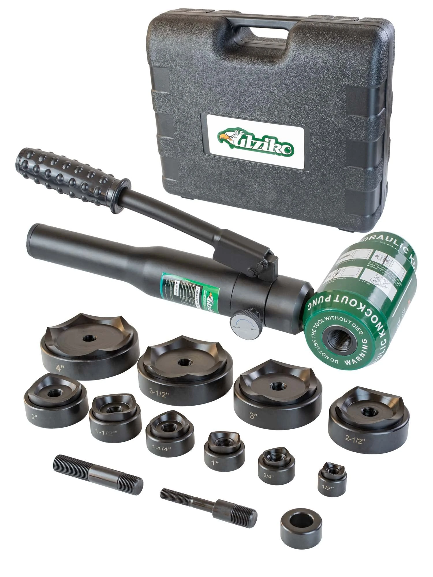 UTZIKO Hydraulic Knockout Punch Electrical Conduit Hole Cutter Set KO Tool Kit 1/2 to 2 inch (8T(1/2"-2")) (Integral 1/2"~4")