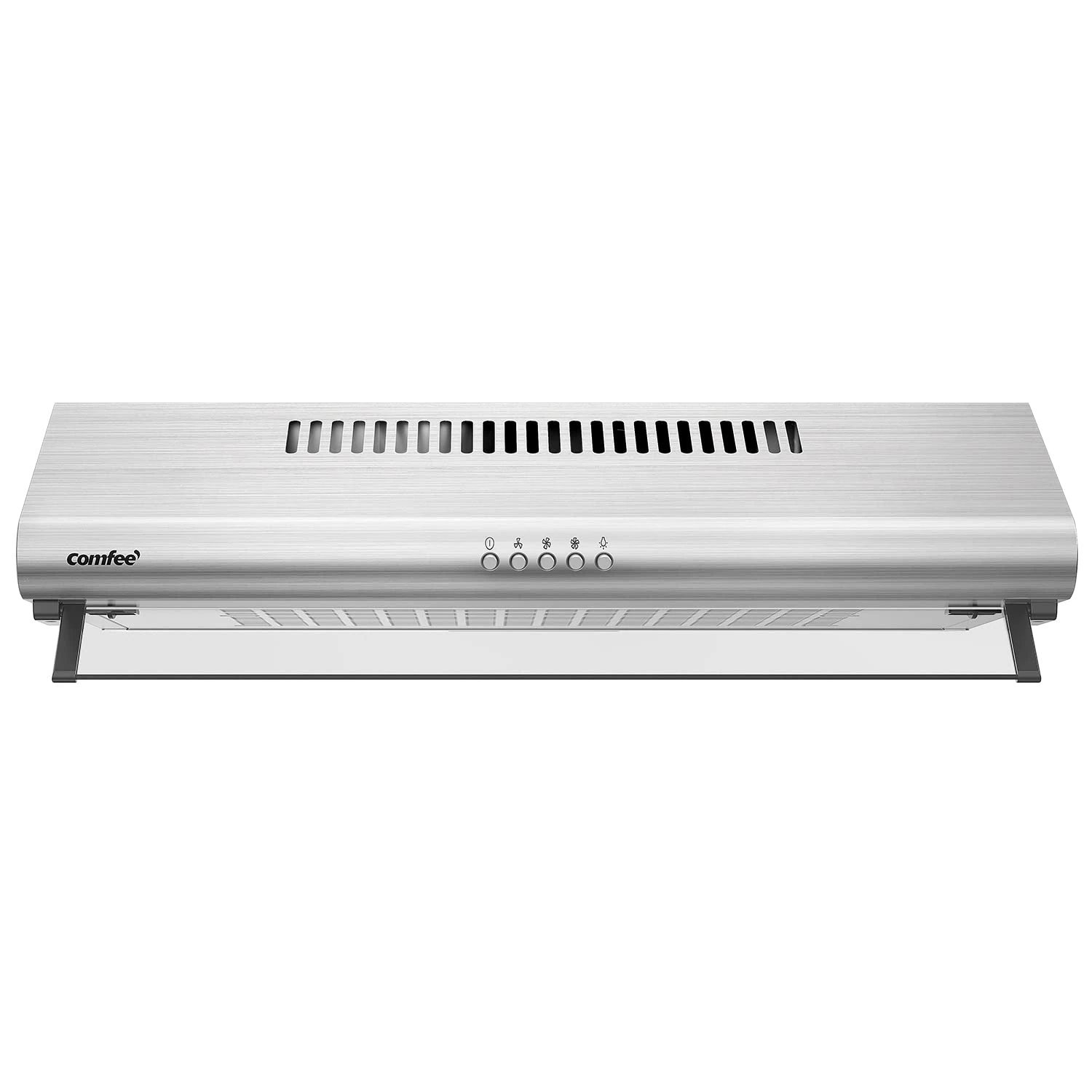 COMFEE' 60 cm Visor Cooker Hood F49SS-60 LED Extractor Fan Kitchen 600 mm Top Vented Range Hood - stainless Steel
