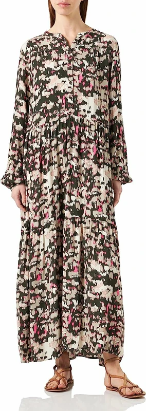 camel active Women's 391250/8s11 Casual Dress, Multicolour All-Over Print, XS