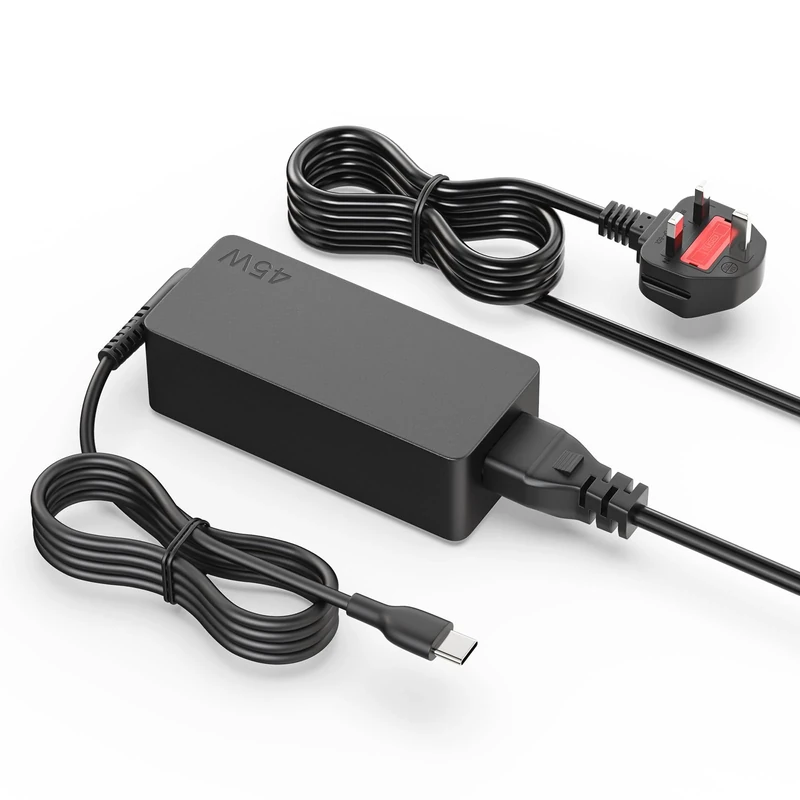 45W USB C Laptop Charger Compatible with HP, Dell, Acer, Asus, Lenovo - High-Speed Chromebook Charging Adapter, UK Power Cable Included - Acer & HP Chromebook USB-C Fast Charger