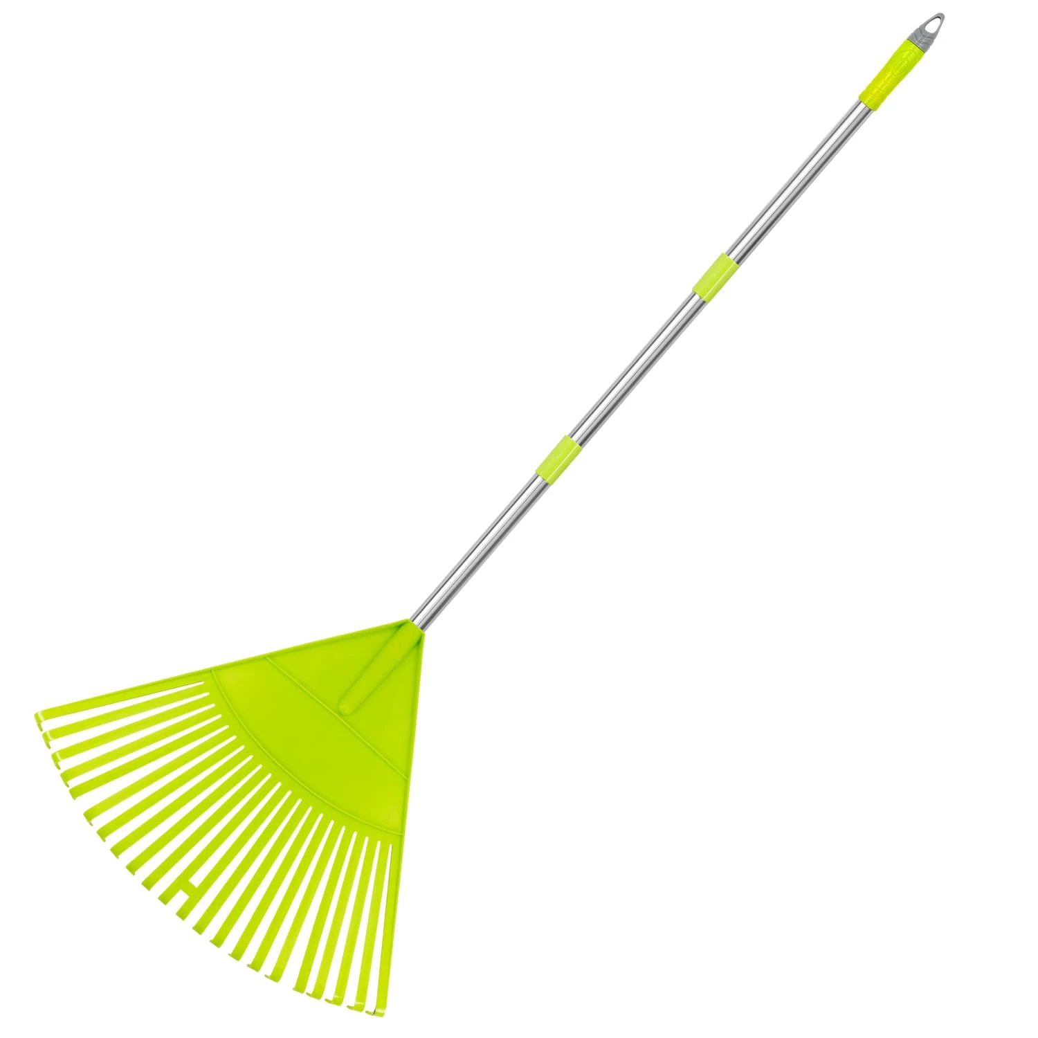 Colwelt Plastic Leaf Rakes, Garden Lawn Rake with 142cm Lightweight Stainless Steel Handle, Include 22Tines Plastic Head & Garden Gloves, Garden Rake Leaf to Collect Loose Debris