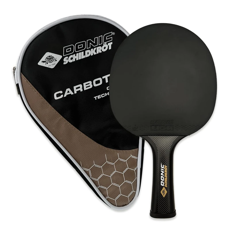 Donic-Schildkröt CarboTec 7000 Table Tennis Racket, 100% Carbon, Concave Handle, 2,3 mm Sponge, QRC League Pad - ITTF, Includes Case, 758221