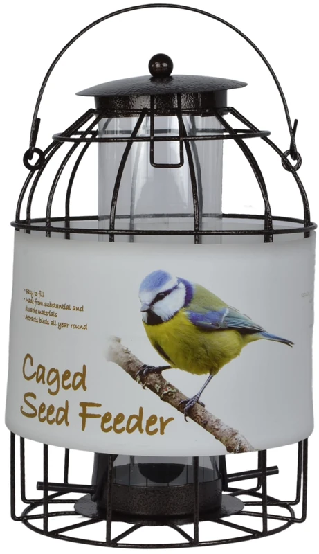 Green Jem Dome Caged Seed Wild Bird Feeder, Designed To Deter Squirrels And Also Larger Garden Birds Such As Pigeons And Doves.