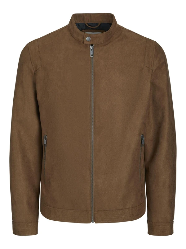JACK&JONES Men's JJEROCKY Clean Jacket NOOS, Cognac/Detail:Fake Suede, L