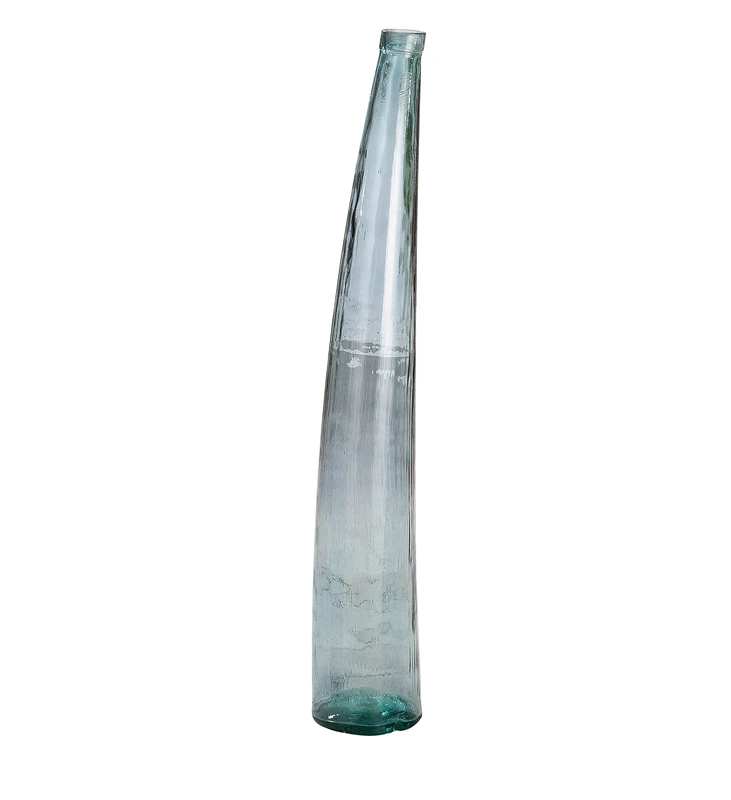 GILDE Corno 39199 Recycled Glass Vase Height 120 cm Diameter 20 cm Recycled Glass Petrol