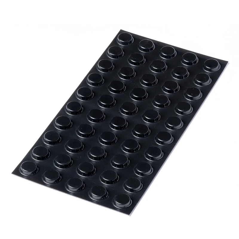 Happy Bananas Self Adhesive Black Bumper Pads, Flat Topped Rubber Feet for Chopping Boards, Glass, Electronics, Crafts - 12.7mm x 3.5mm (50)