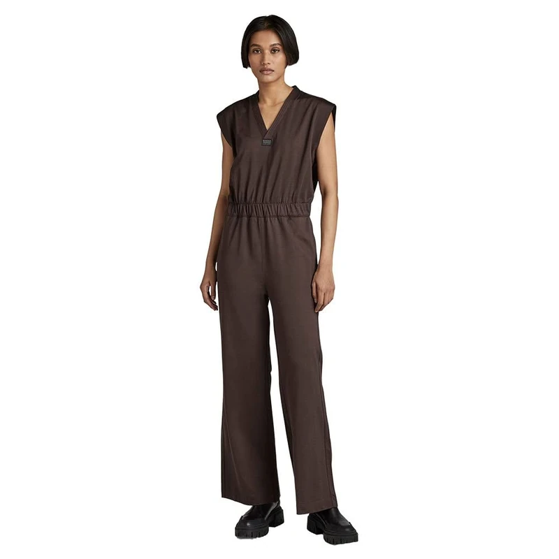 G-Star Women's Wide Leg V-Neck Jumpsuit , Brown (chocolat D22370-C813-285), XS